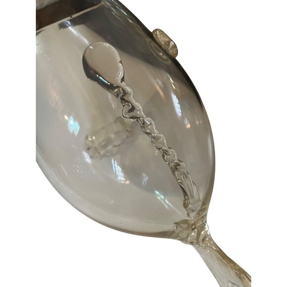 Vintage MCM Hand Blown Clear Glass Fish Vase/Terrarium - Picture 6 of 7